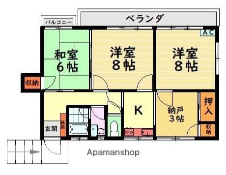 中央本線 吉祥寺駅 徒歩14分 2階建 築50年(3K)の間取り写真