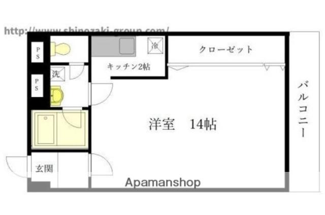 メゾン・ド・グリシーヌ(ワンルーム/3階)の間取り写真