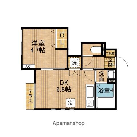 メゾンシュロス(1DK/1階)の間取り写真