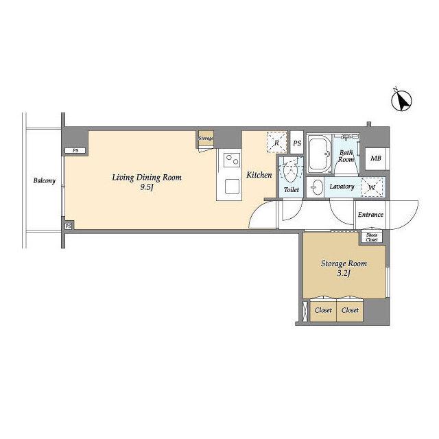 ディームス初台Ⅱ(ワンルーム/1階)の間取り写真