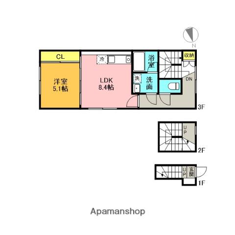 リブ・グランデュオ(1LDK/3階)の間取り写真