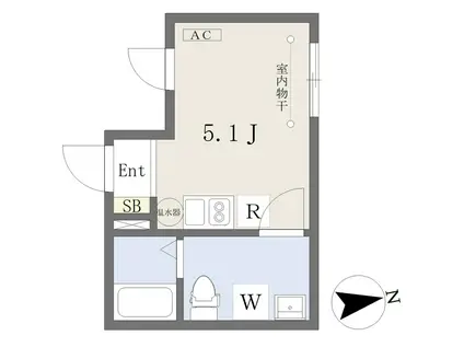 シャルメーヌ経堂(ワンルーム/5階)の間取り写真