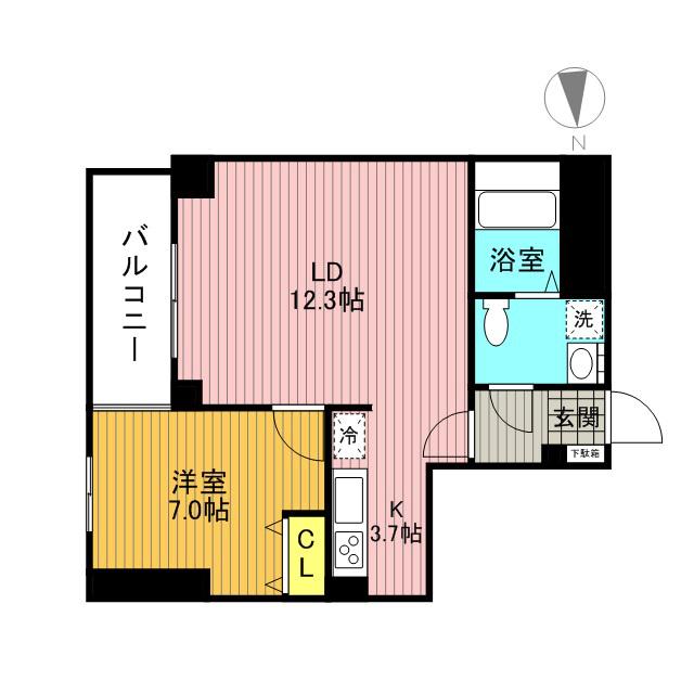 エスティメゾン都立大学(1LDK/2階)の間取り写真