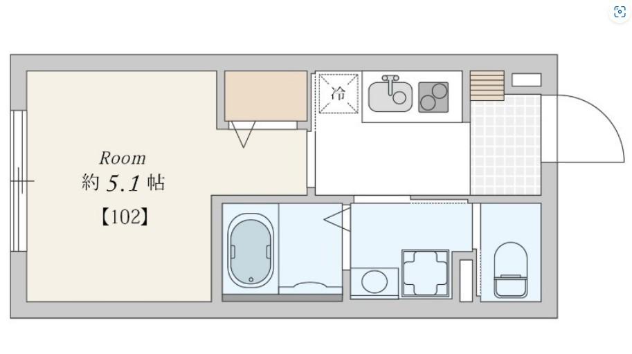 NOAM(ワンルーム/1階)の間取り写真