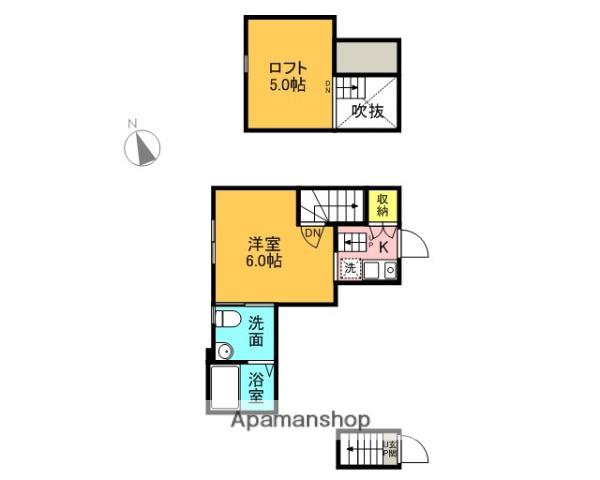 グレースアロー経堂(1K/2階)の間取り写真