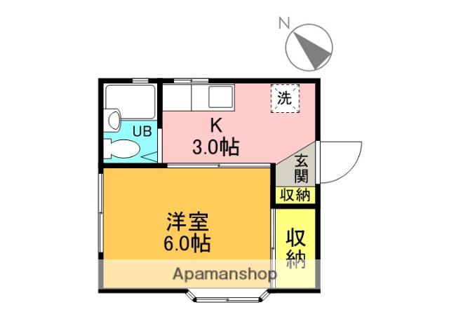 サウスコーポ A棟(1K/1階)の間取り写真