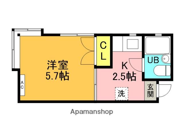 サウスコーポ A棟(1K/1階)の間取り写真