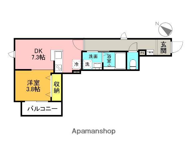 メルヴェーユ(1DK/2階)の間取り写真