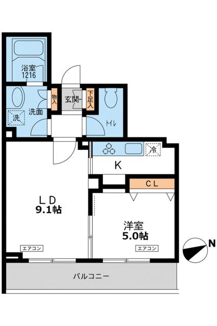 パシフィックコート目黒南(1LDK/3階)の間取り写真