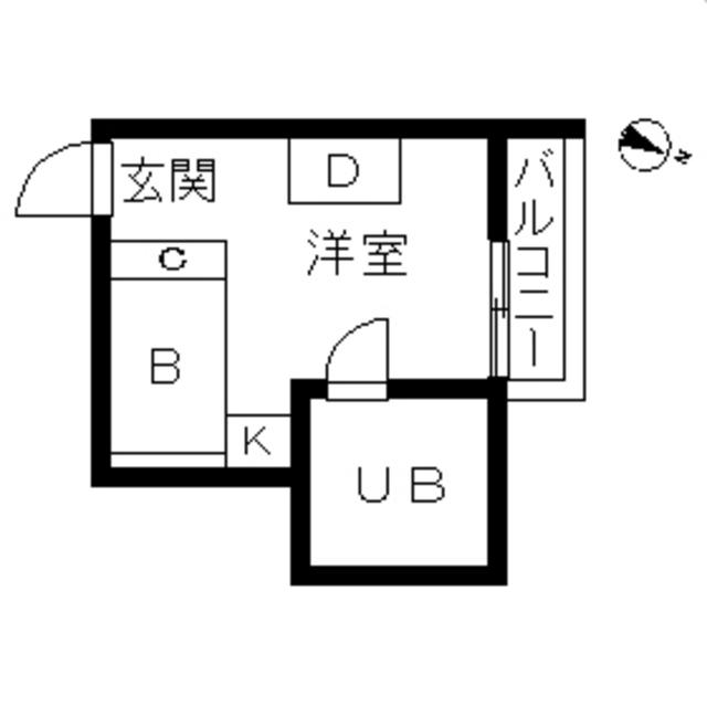 TOPROOM・目黒(ワンルーム/4階)の間取り写真