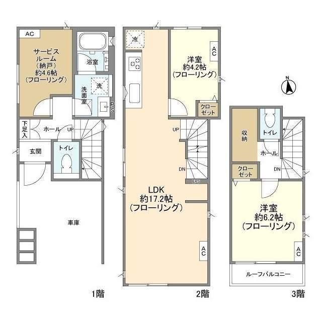中央本線 西荻窪駅 徒歩12分 3階建 築3年(2SLDK)の間取り写真