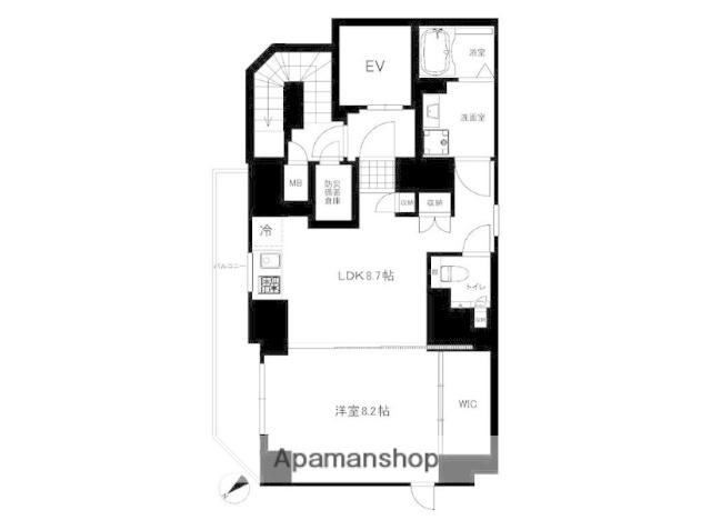 CREAL PREMIER恵比寿(1LDK/8階)の間取り写真