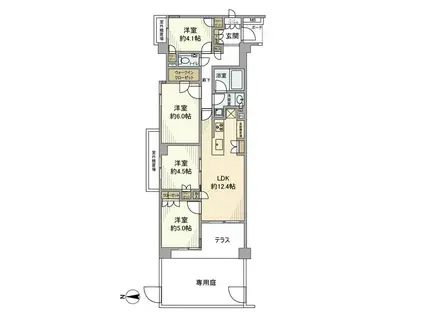 プレシス新百合ヶ丘(4LDK/1階)の間取り写真