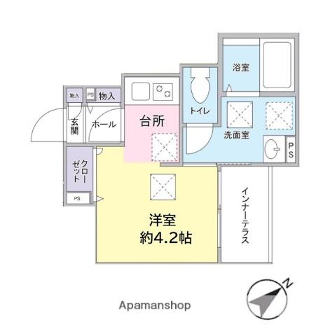 BLGG1(ワンルーム/1階)の間取り写真