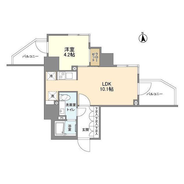 エムレジデンス渋谷神泉(1LDK/3階)の間取り写真