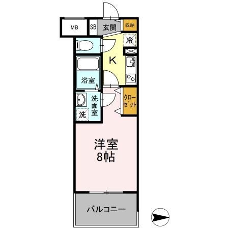 D-ROOM早稲田(1K/6階)の間取り写真