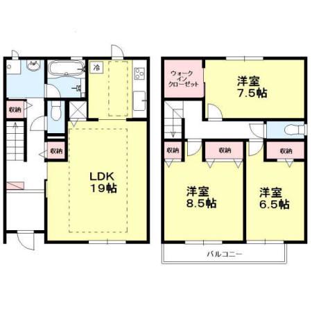 コモレビ大蔵　Ｈ(3LDK)の間取り写真