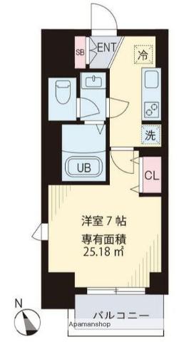 PORTO(1K/7階)の間取り写真