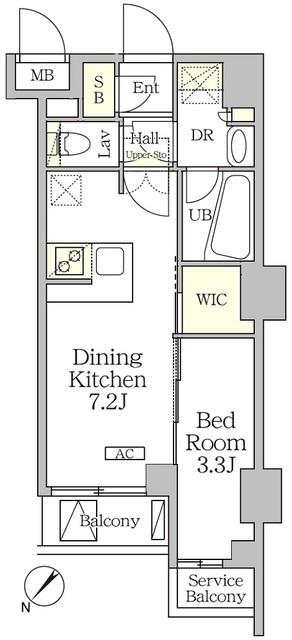アジールコート池尻大橋(1DK/3階)の間取り写真