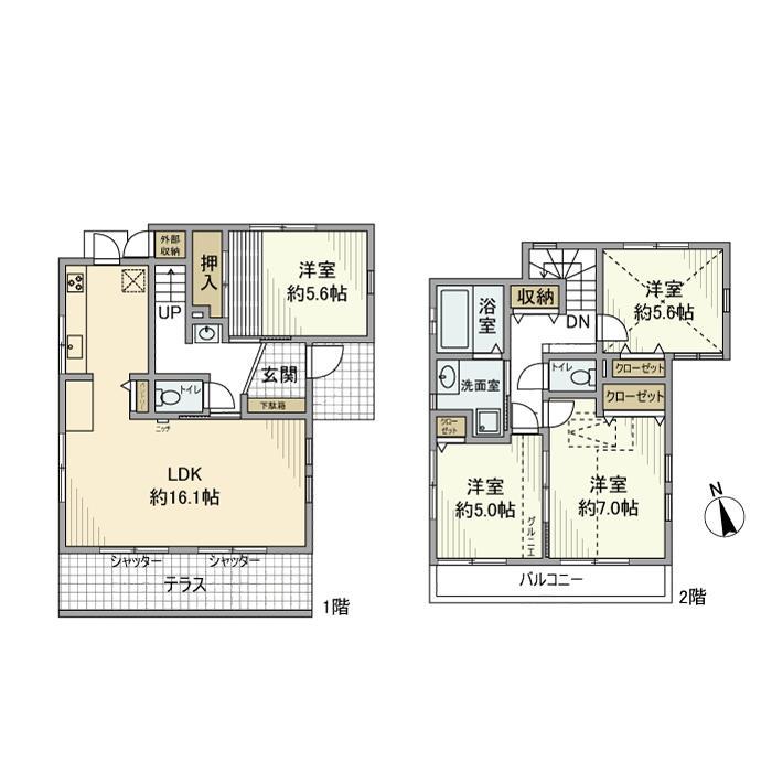 京王電鉄京王線 調布駅 徒歩10分 2階建 築17年(4LDK)の間取り写真