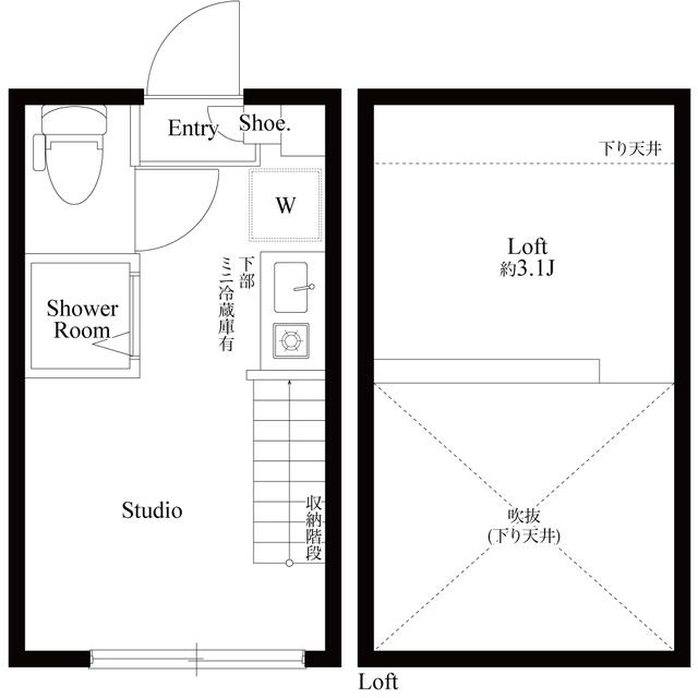 ハーモニーテラス上高井戸Ⅳ(ワンルーム/2階)の間取り写真