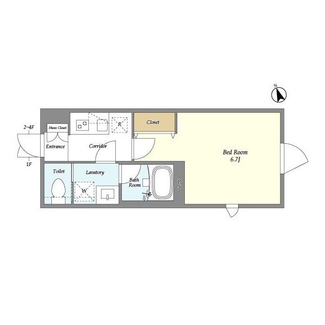 ネオアーバンレジデンス方南町(1K/2階)の間取り写真