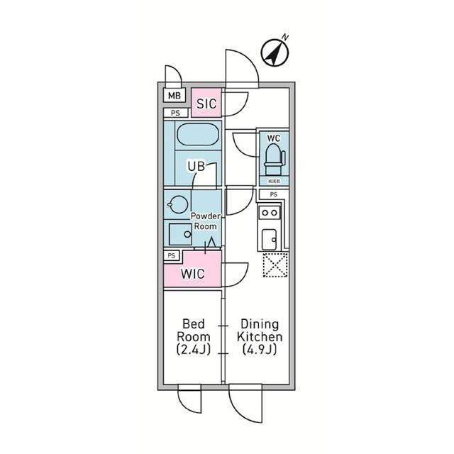 デュオメゾン渋谷松濤(1DK/4階)の間取り写真