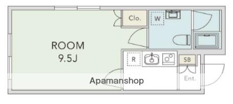 AZ SMART 世田谷(1K/4階)の間取り写真