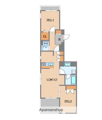 VILLA LUMIERE Ⅱ(2LDK/1階)の間取り写真