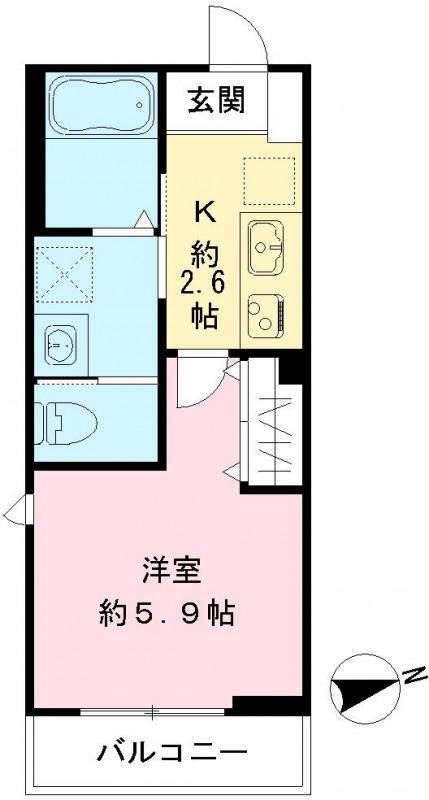 ウィステリア S(1K/1階)の間取り写真