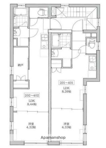 PRATIQUE西荻窪(1LDK/3階)の間取り写真