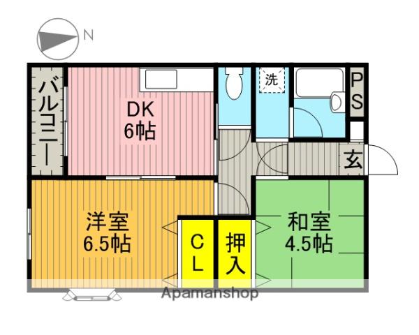 ラフォーレ桜丘(2DK/2階)の間取り写真