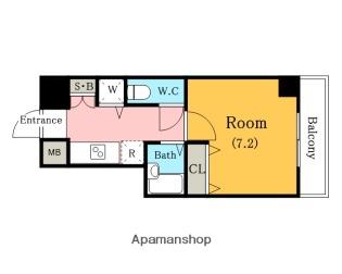 ヴェルト柿の木坂(1K/4階)の間取り写真