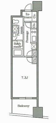 レジディア恵比寿Ⅱ(1K/2階)の間取り写真