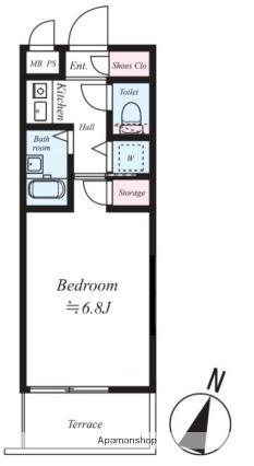 アイディ幡ヶ谷(1K/1階)の間取り写真