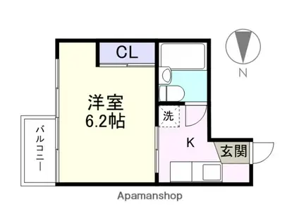 カーサコジマ(1K/1階)の間取り写真