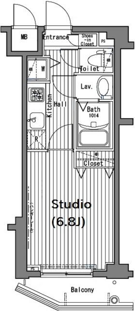 ガーラ・ヒルズ目黒東山(1K/1階)の間取り写真