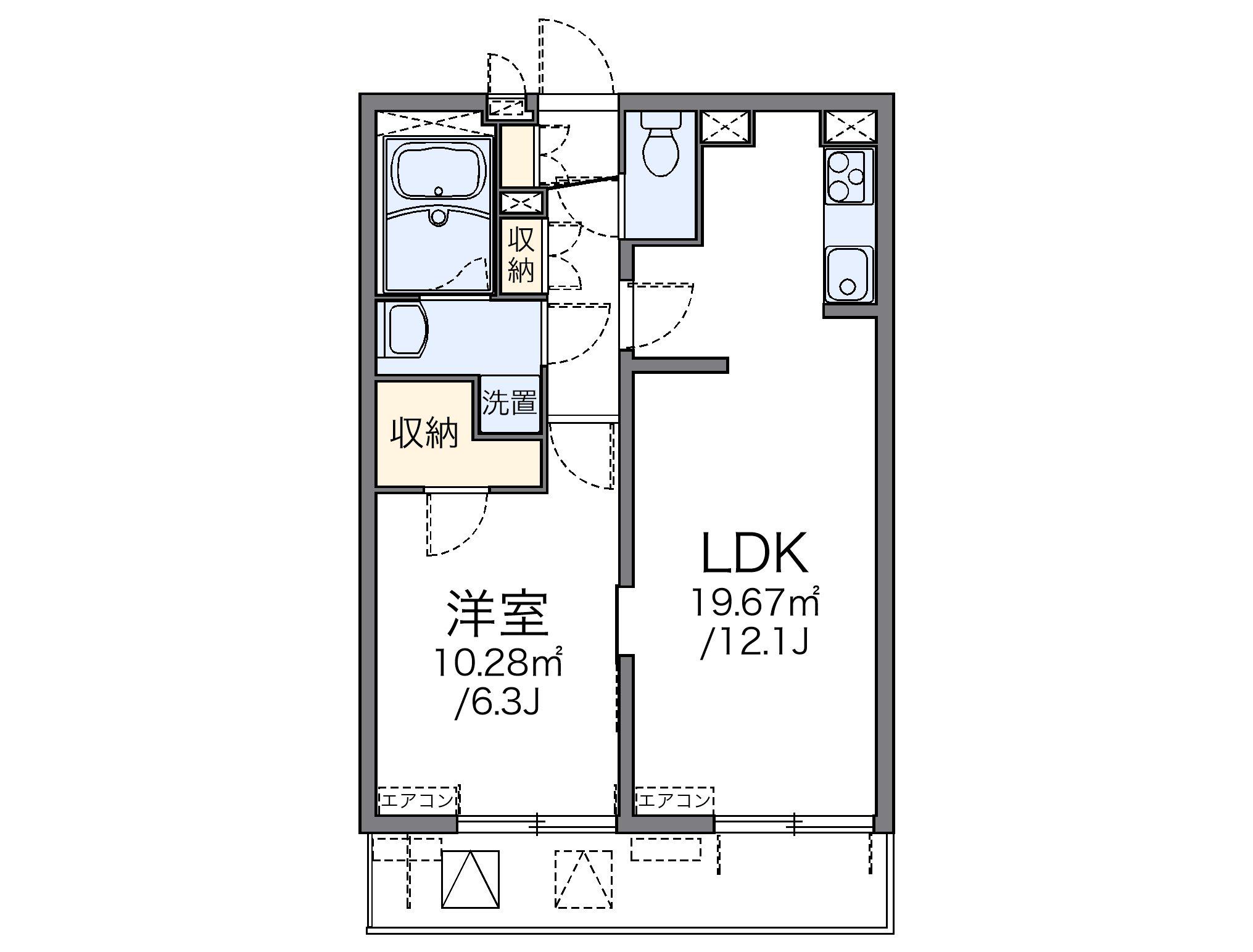 レオパレスルミエール駒場東大(1LDK/3階)の間取り写真