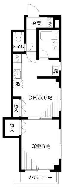 カーサKY目黒南(1DK/2階)の間取り写真