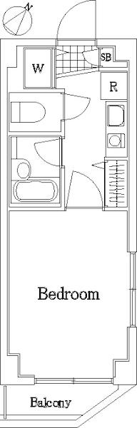 菱和パレス千歳烏山(1K/2階)の間取り写真