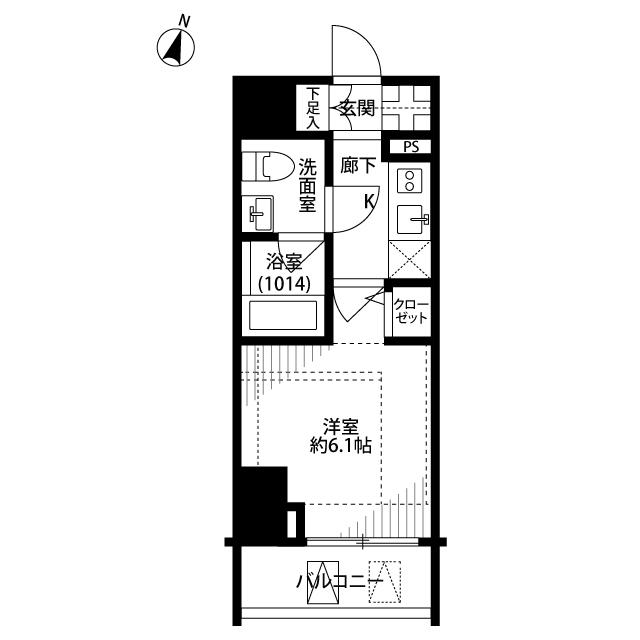 プレール・ドゥーク笹塚Ⅱ(1K/12階)の間取り写真