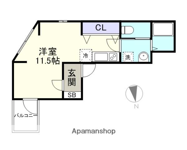 メゾンクオーレ(ワンルーム/1階)の間取り写真