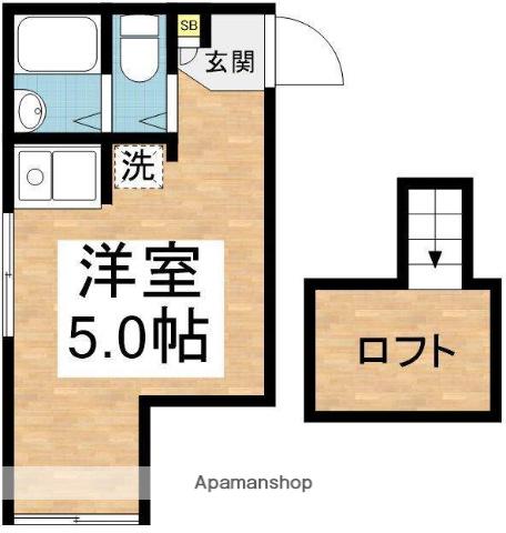 エスキーナ目黒(ワンルーム/2階)の間取り写真