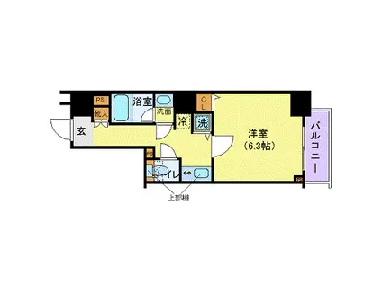 メイクスデザイン東新宿(1K/3階)の間取り写真
