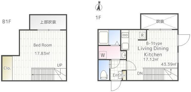 ALERO三軒茶屋Ⅲ(1LDK/1階)の間取り写真