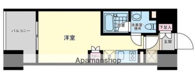 プライマル笹塚(ワンルーム/1階)の間取り写真