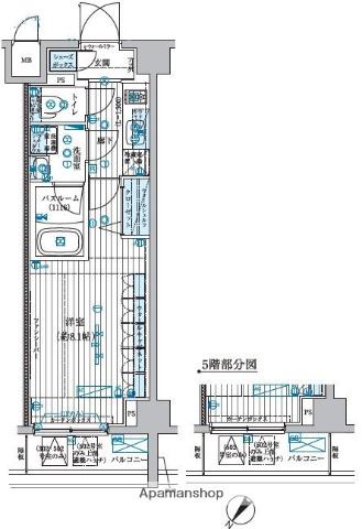 ブライズ中野南台(ワンルーム/1階)の間取り写真