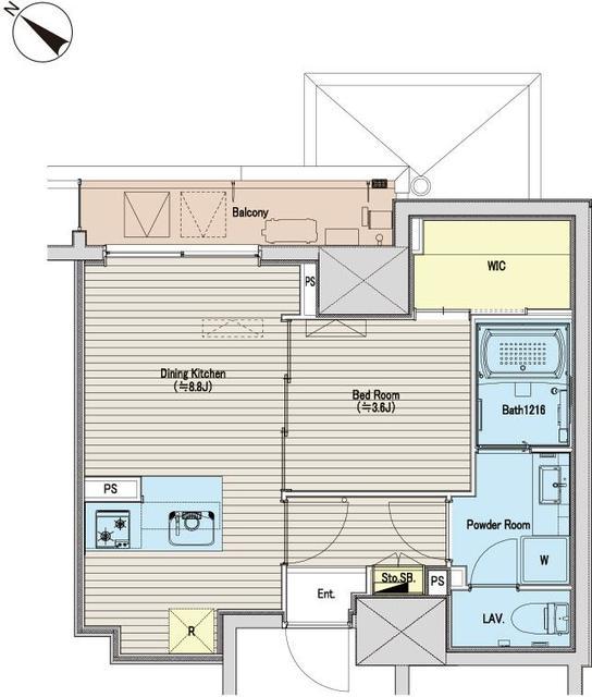 アマンE.S.K.青山(1LDK/6階)の間取り写真