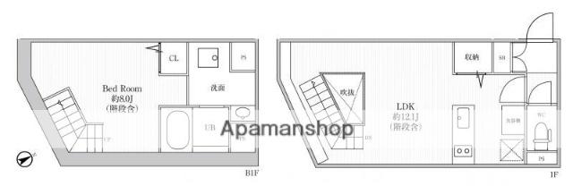LEGALAND中目黒(1LDK/1階)の間取り写真