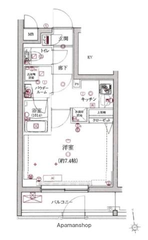 REALEST-HIGASHIKOENJI(1K/1階)の間取り写真